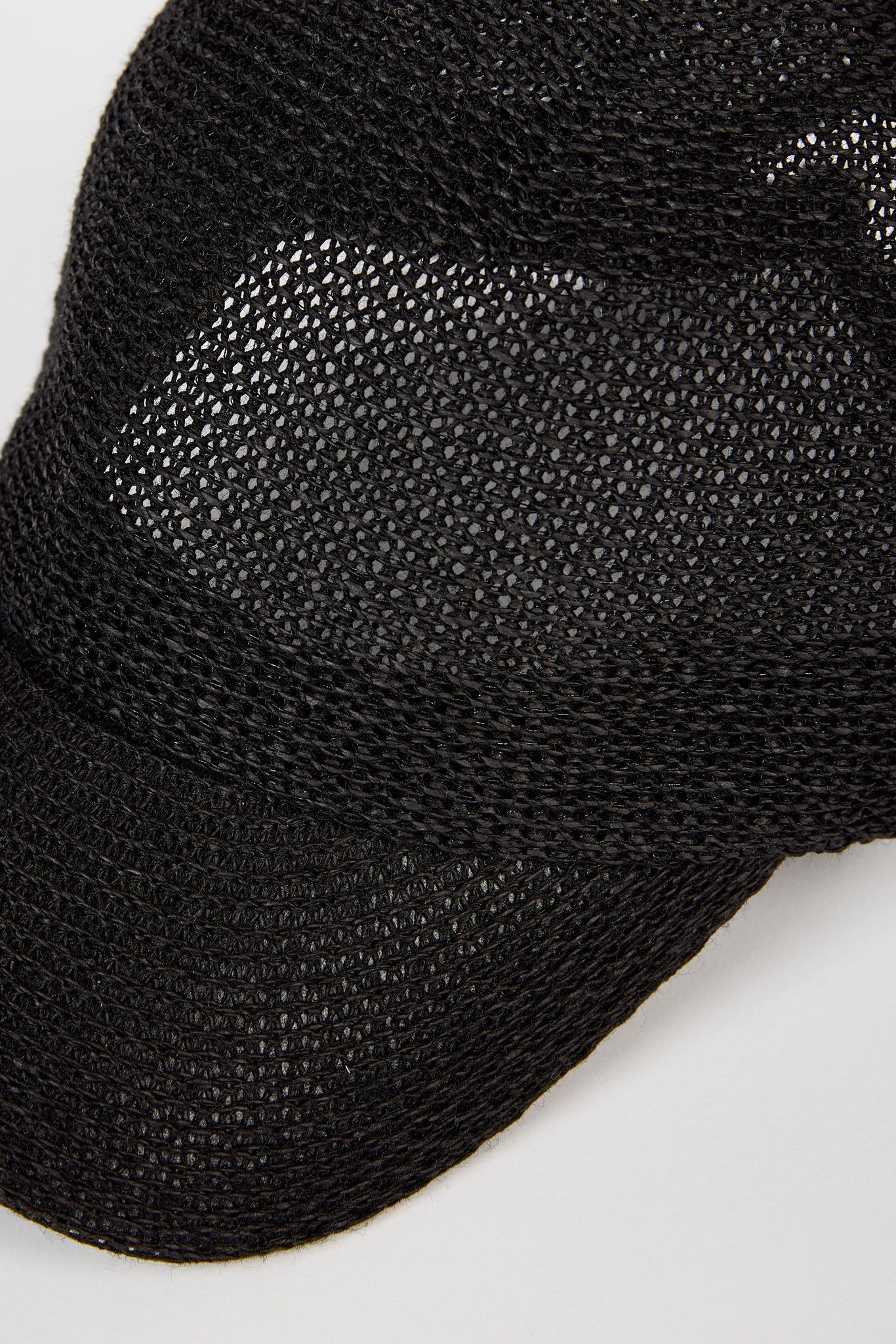 Black straw weave baseball hat
