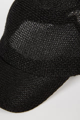 Black straw weave baseball hat
