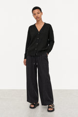 Black bamboo blend boyfriend cardigan