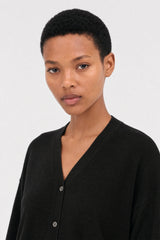 Black bamboo blend boyfriend cardigan
