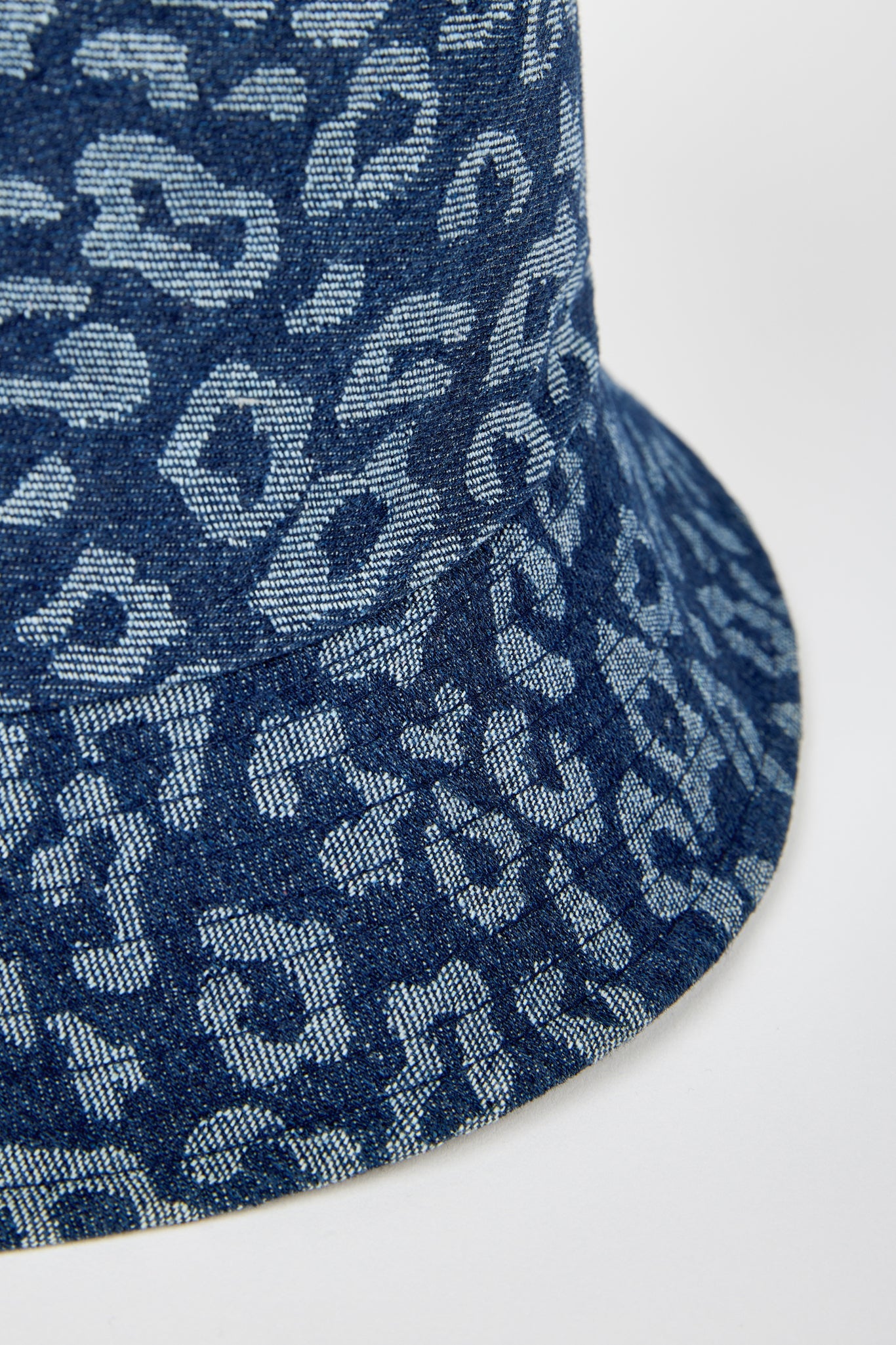 Blue denim leopard bucket hat
