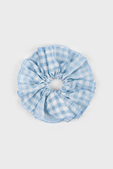 Blue sheer gingham scrunchie