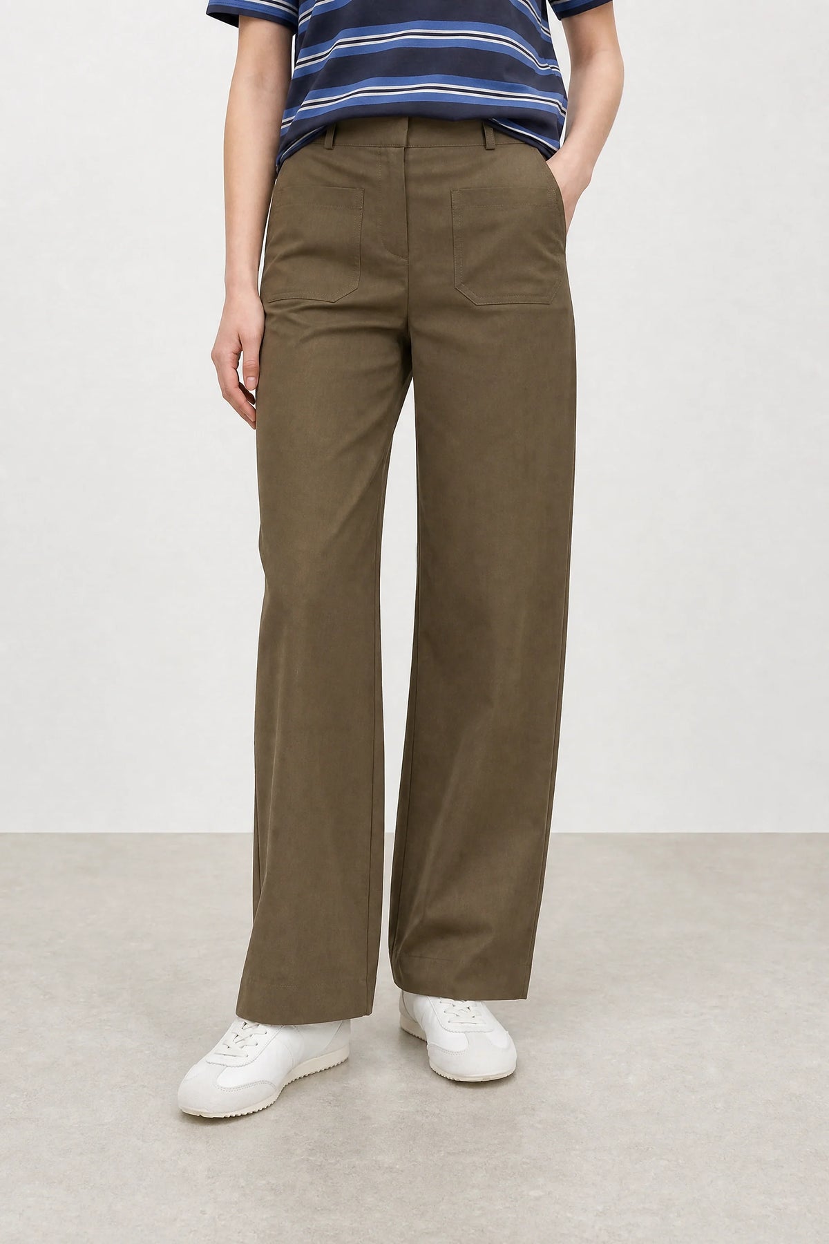 Brown pocket front tailored trousers