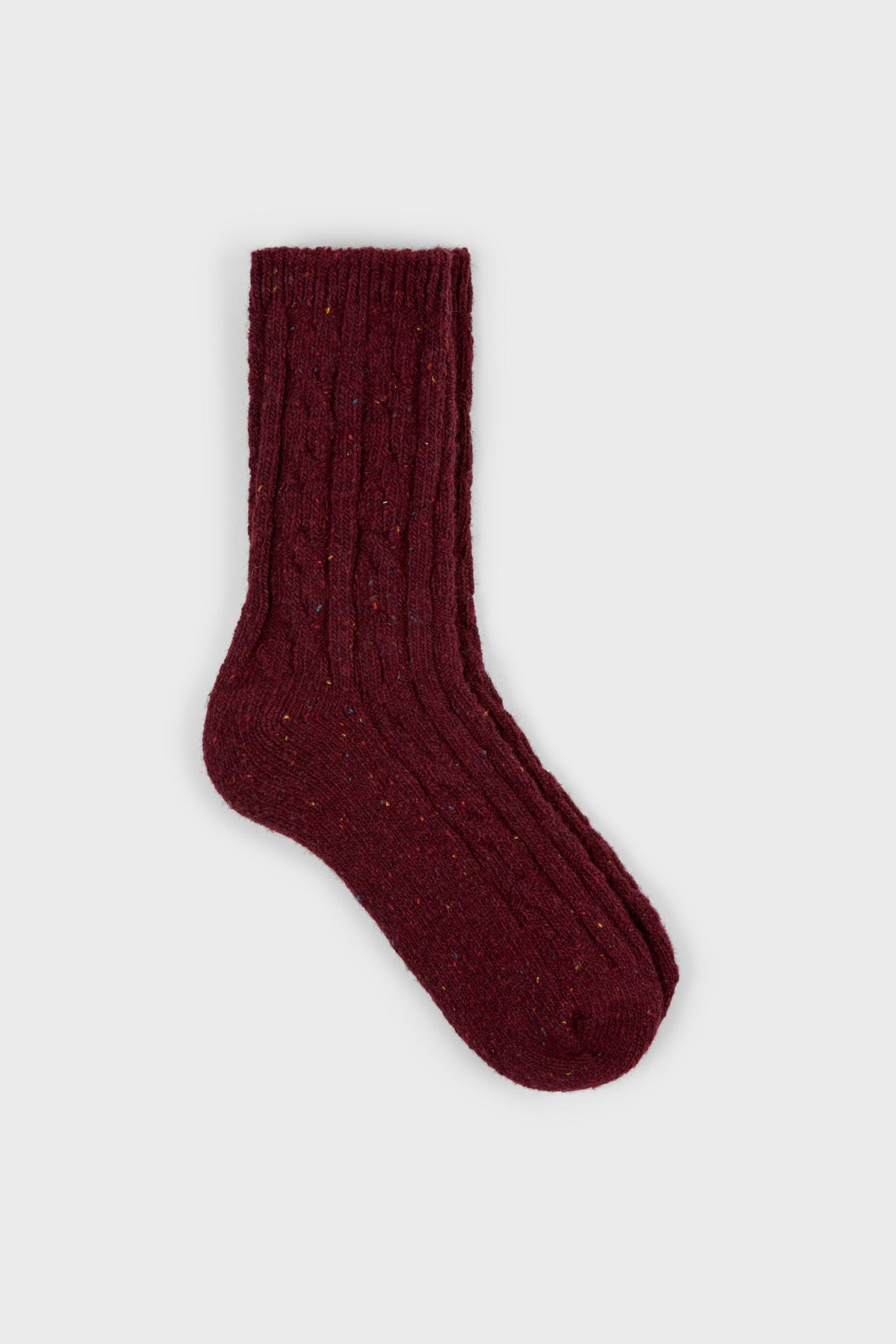 Burgundy rainbow fleck thick socks