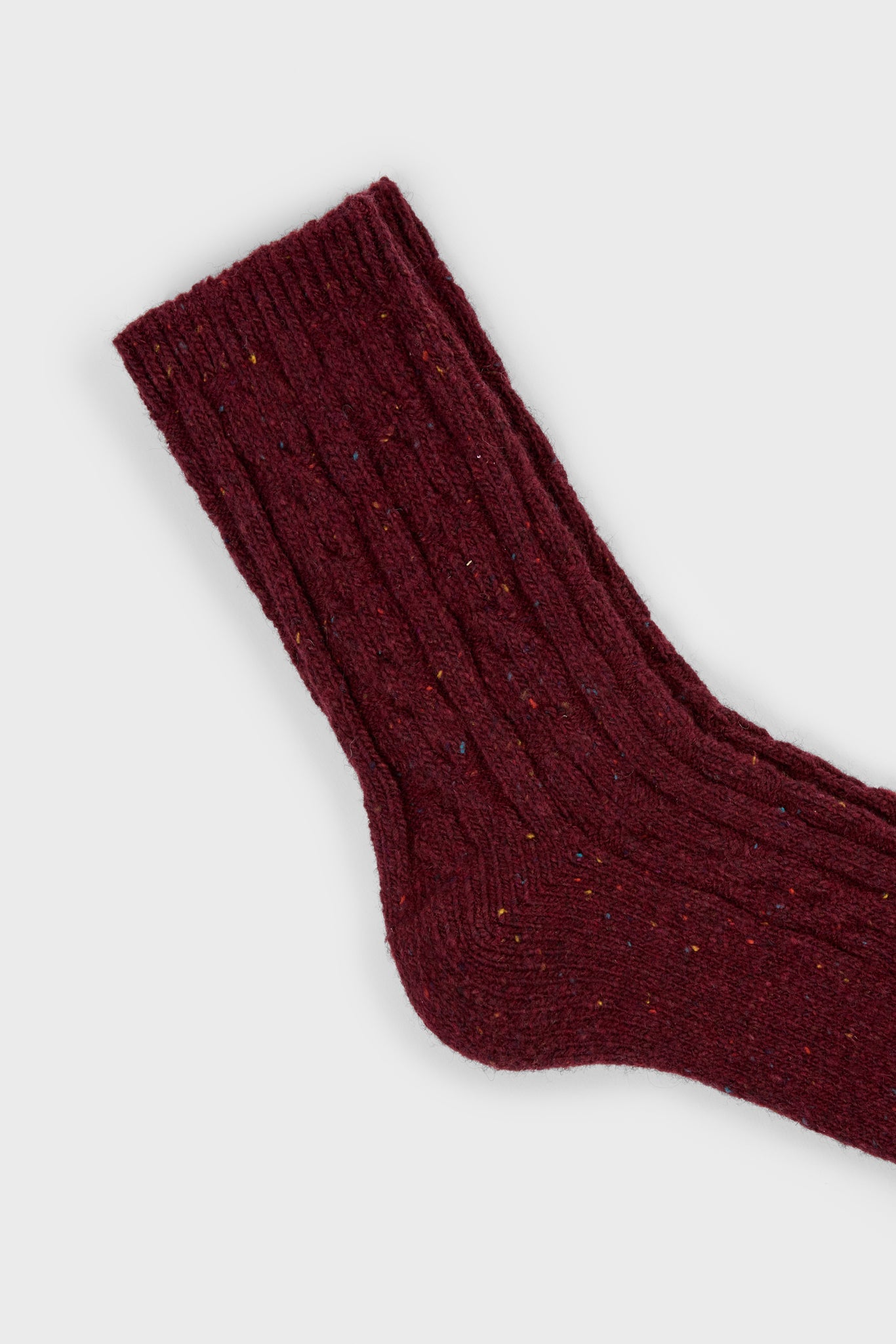 Burgundy rainbow fleck thick socks