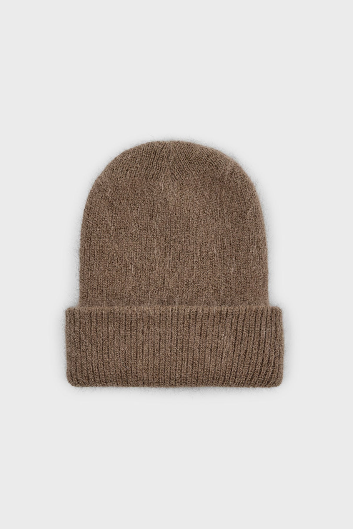 Camel mohair beanie hat