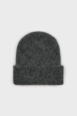 Charcoal grey mohair beanie hat