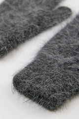 Charcoal grey mohair mittens
