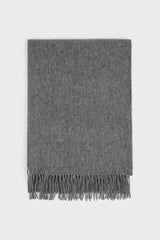 Charcoal grey pure wool scarf
