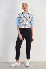 Charcoal thick loose fit drawstring trousers