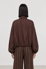 Chocolate brown high low windbreaker