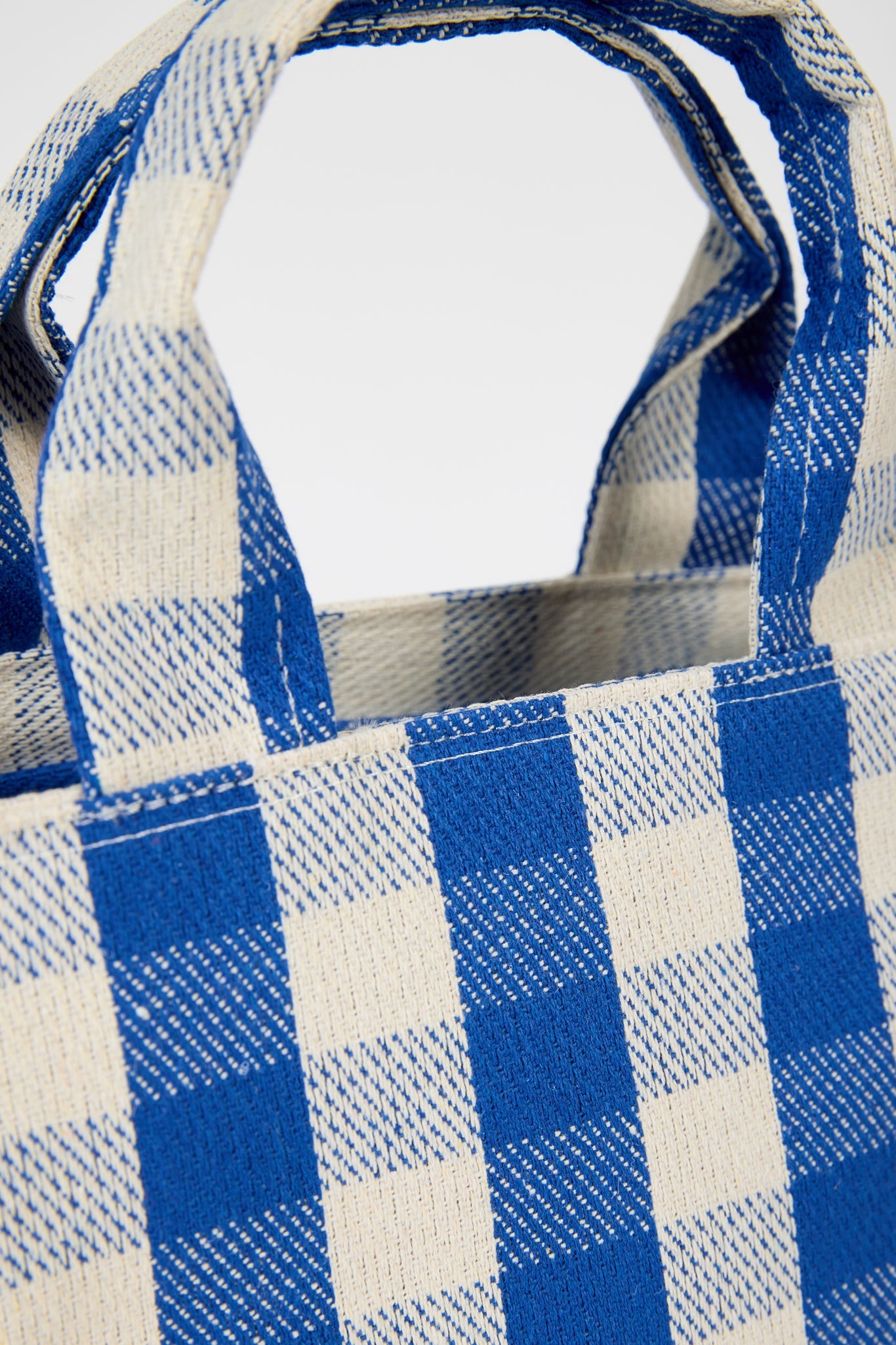 Cobalt blue giant check mini tote bag