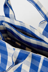 Cobalt blue giant check mini tote bag