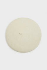 Cream wool beret