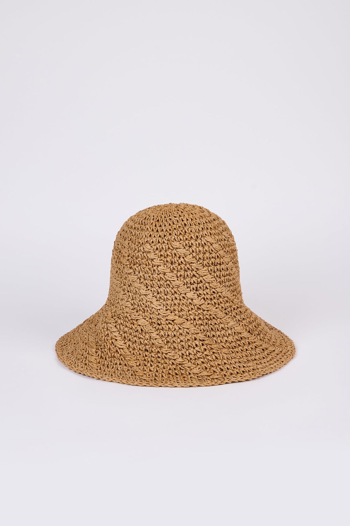 Dark beige spirals straw hat