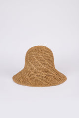 Dark beige spirals straw hat