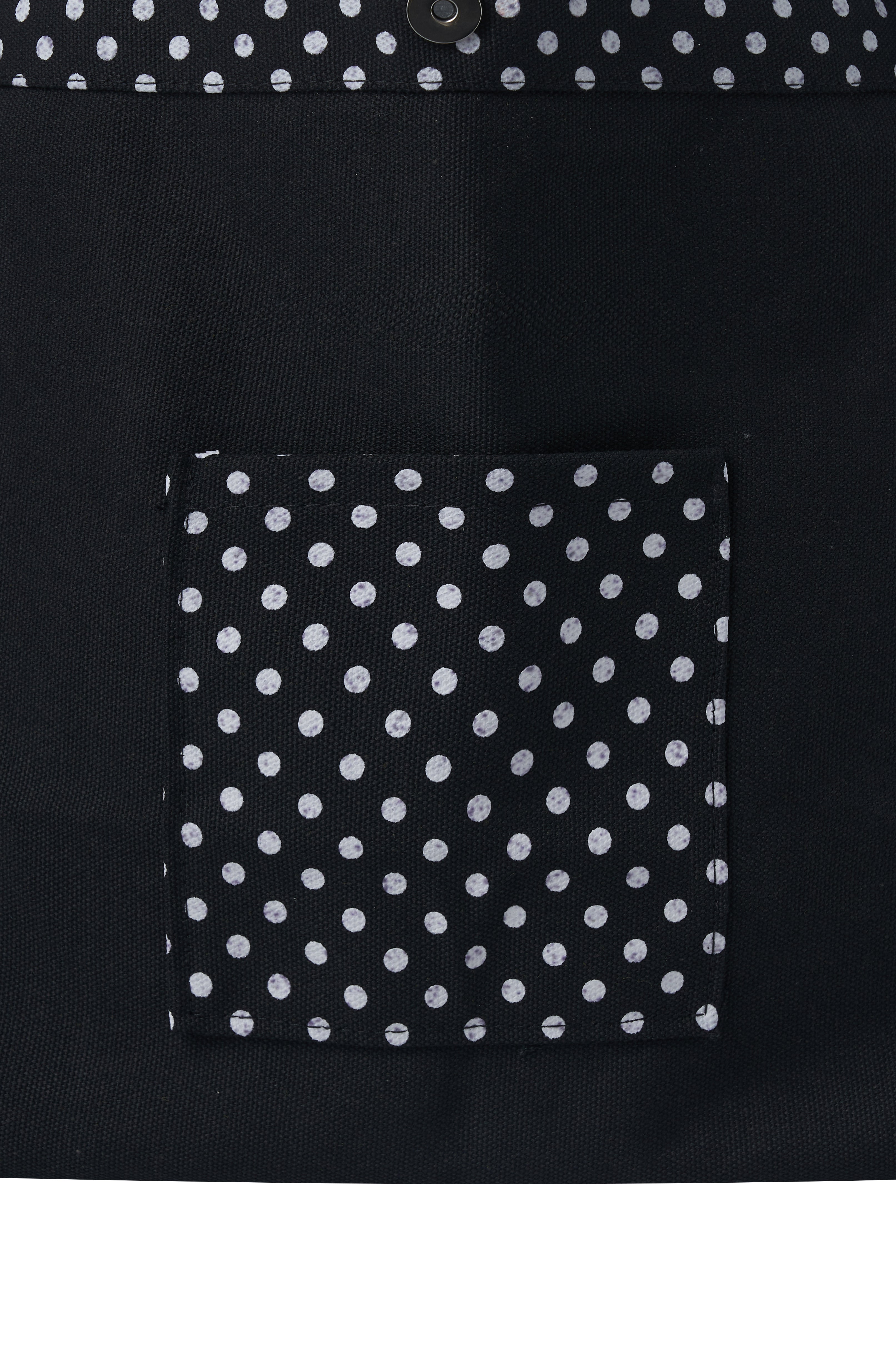 Black and white polka dot tote bag