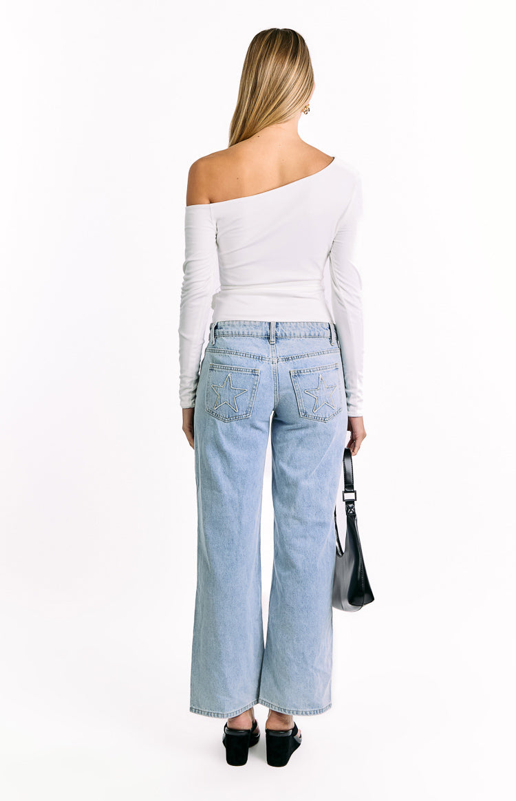 Elkie White Tie Waist Long Sleeve Top
