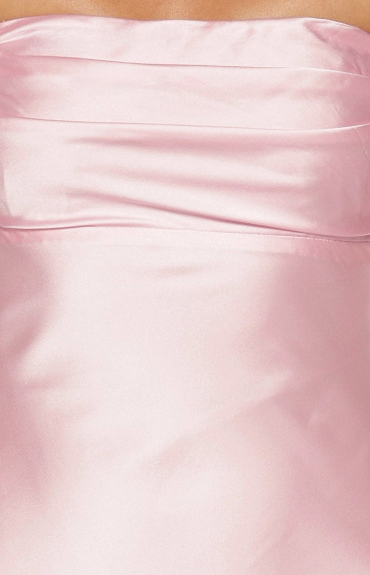 Ella Light Pink Off Shoulder Maxi Dress