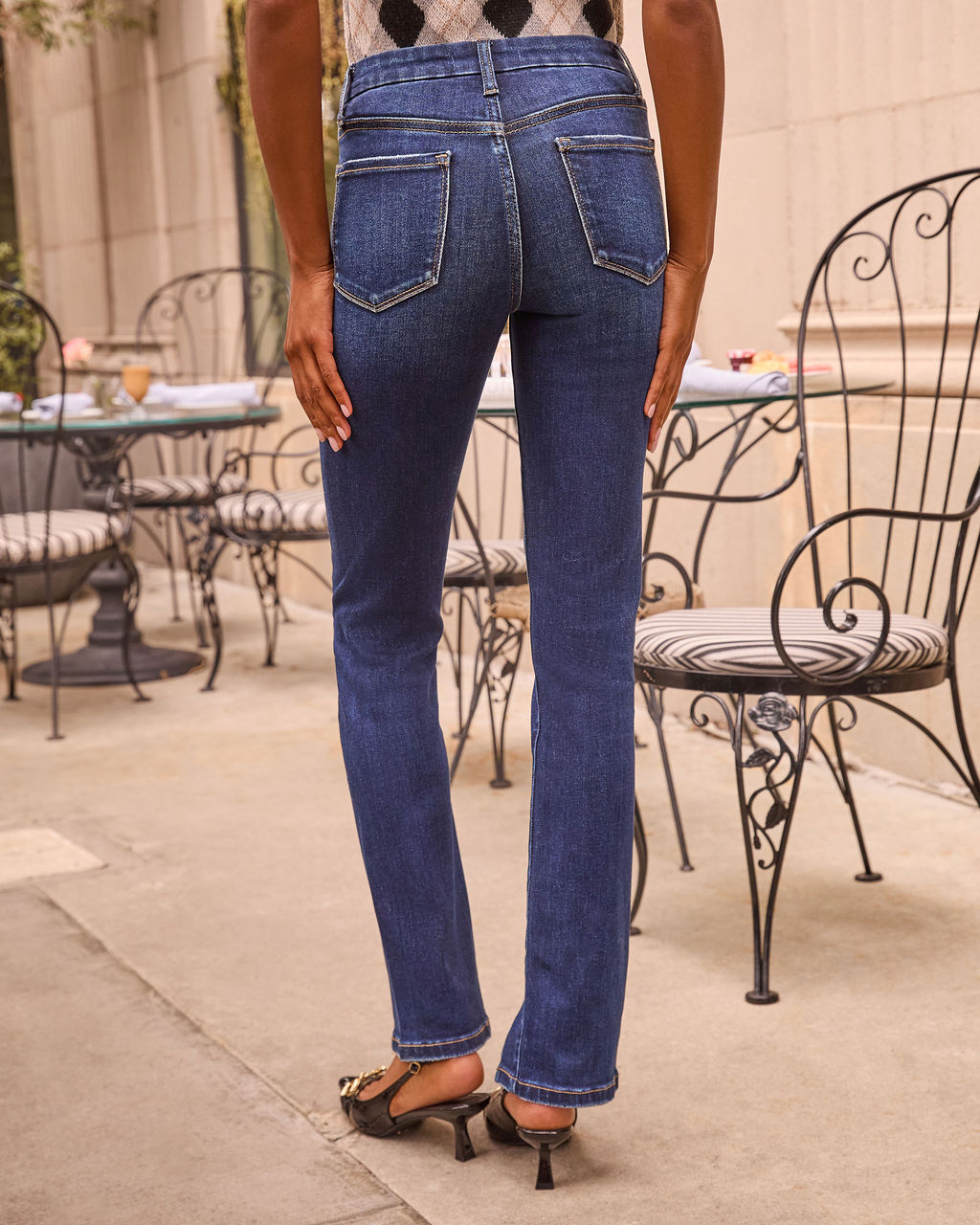 Jennings Super Stretch High Rise Slim Leg Split Hem Jeans