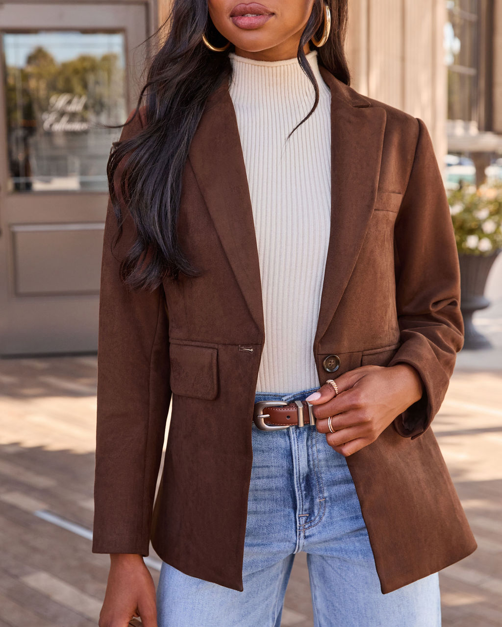 Cabernet Mood Suede Blazer