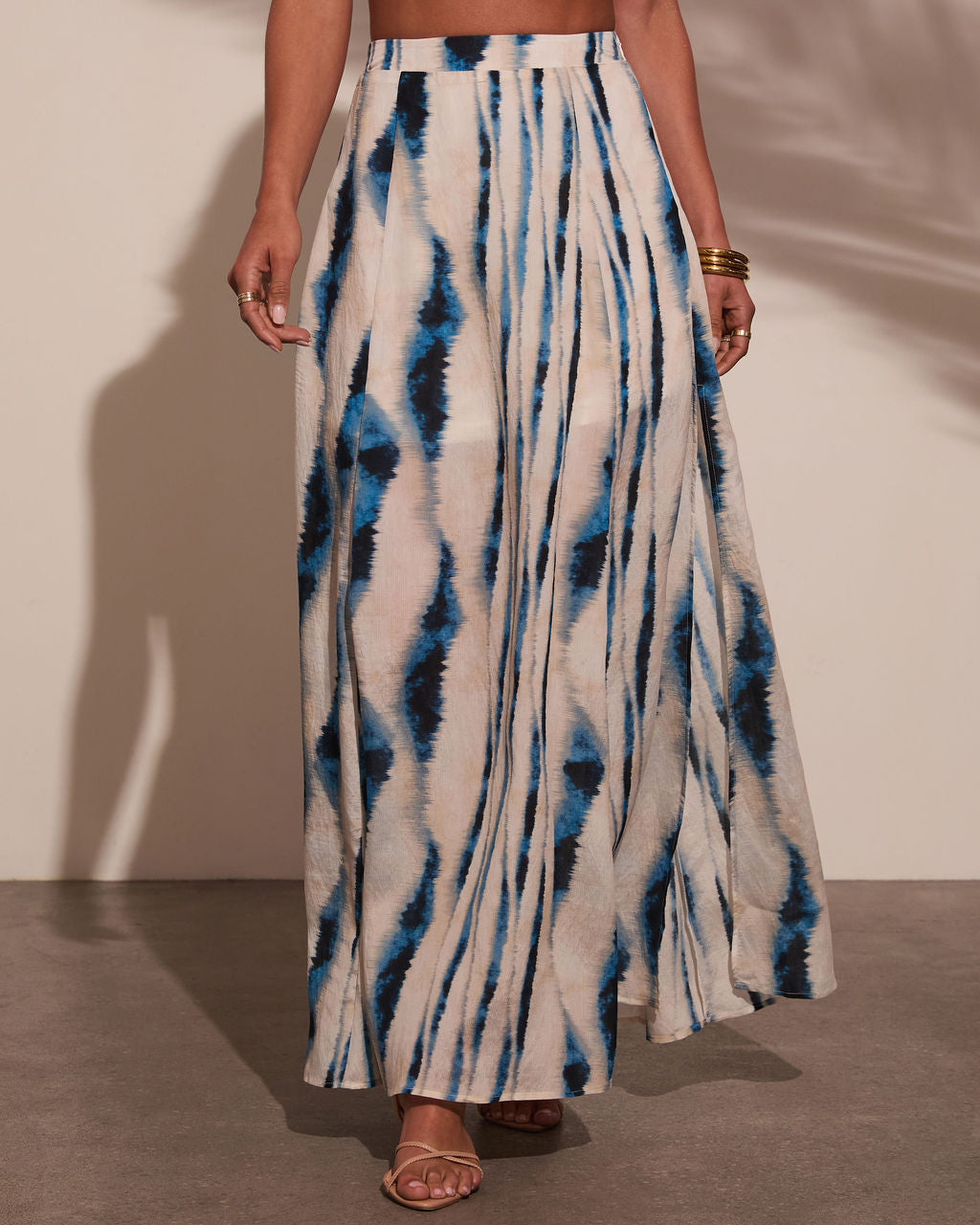 Haidee Watercolor Striped Maxi Skirt
