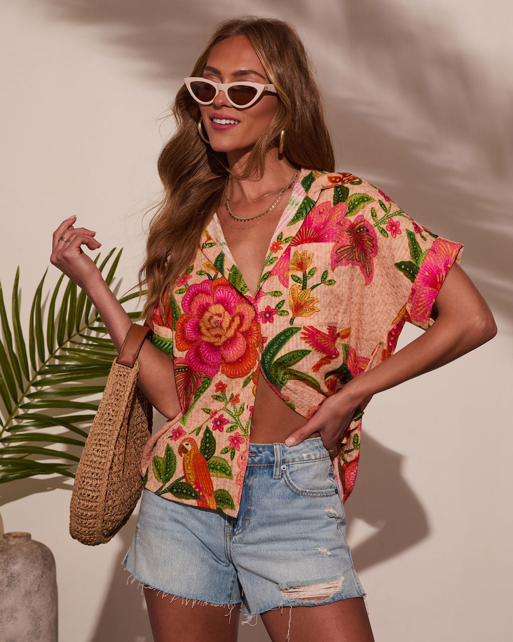 Sarenia Floral Button Down Top