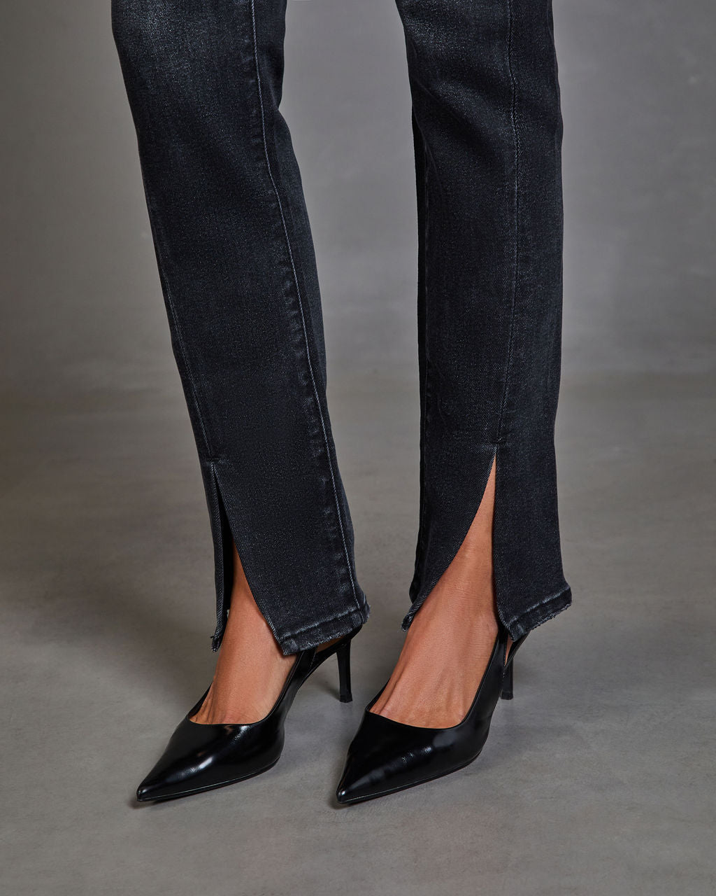 Jennings Super Stretch High Rise Slim Leg Split Hem Jeans