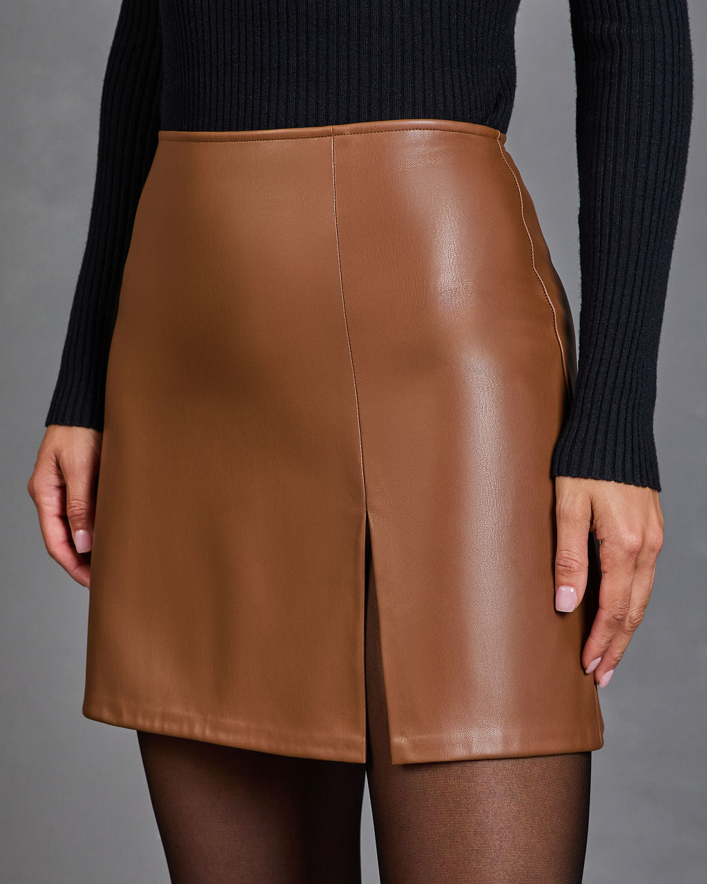 Holy Smokes Faux Leather Mini Skirt