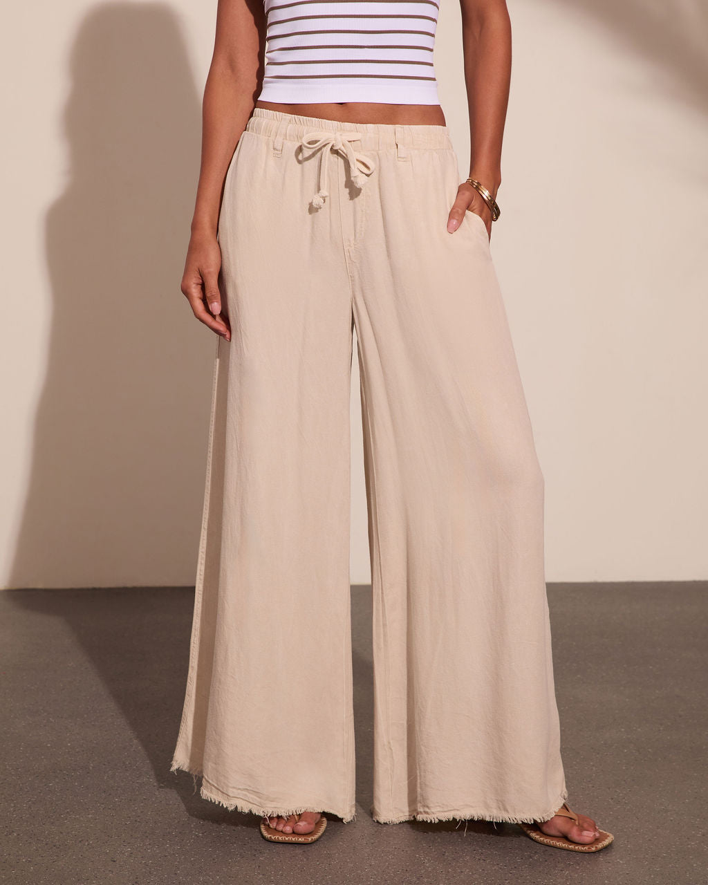 Easy Mode Drawstring Wide Leg Pants