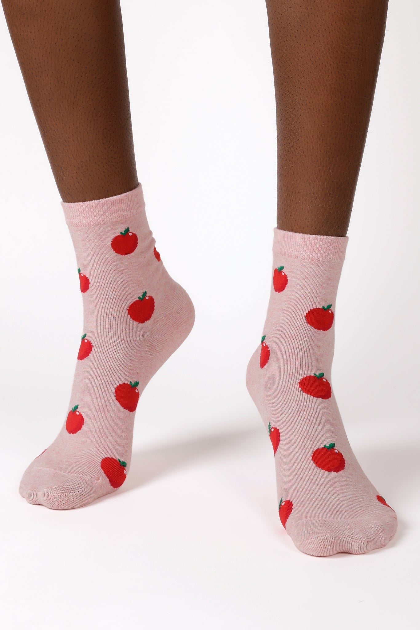 Pale pink apple socks