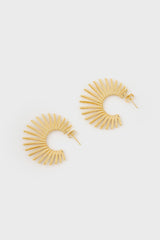 Gold thin starbust hoop earrings