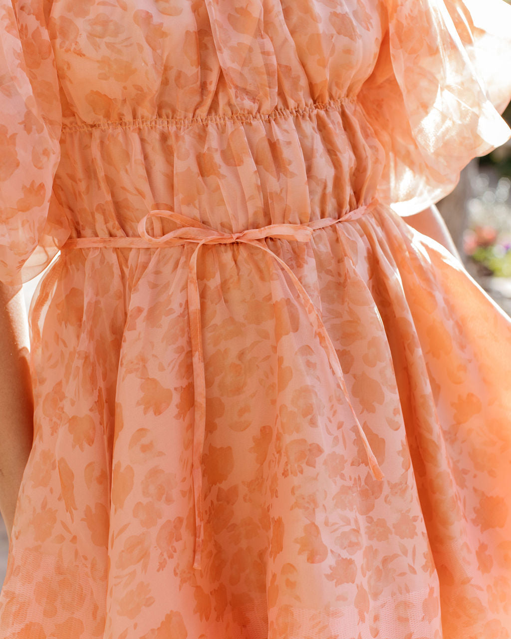 Good Romance Floral Organza Puff Sleeve Mini Dress