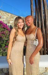 Manhattan Slip Formal Dress Gold