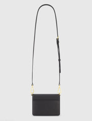 Black Mini Leather Tone On Tone Crossbody Bag - FINAL SALE