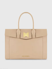 Large Leather Briefcase Bag With Gold Hardware