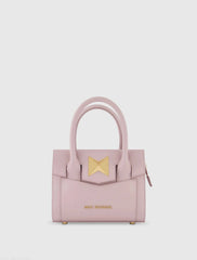 Purple Small Leather Tote Bag With Gold Hardware - FINAL SALE