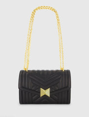Quilted Napa Leather Handbag With Gold Chain - FINAL SALE