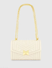 Quilted Napa Leather Handbag With Gold Chain - FINAL SALE
