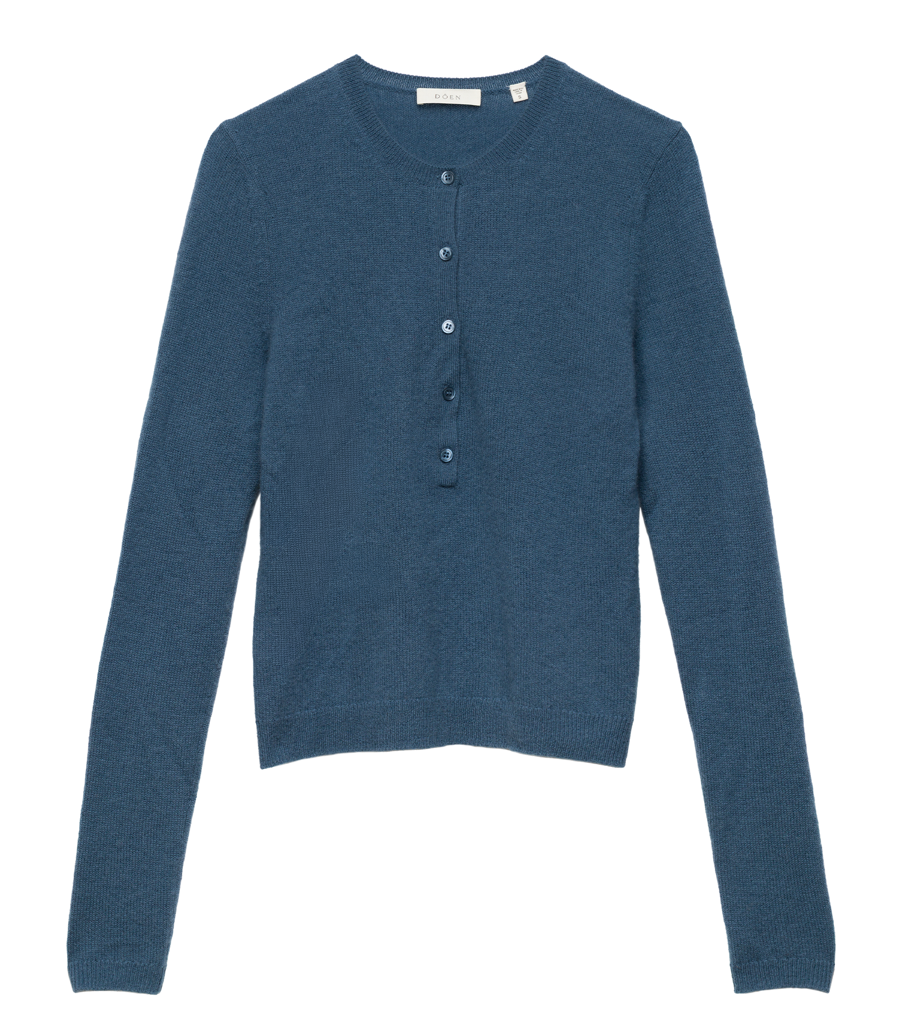 HEATH CASHMERE HENLEY -- BLUE STONE