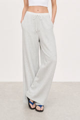 Heather grey white boxer trim sweatpants