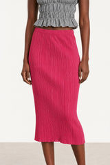 Hot pink ribbed skirt
