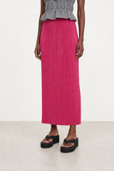 Hot pink ribbed skirt