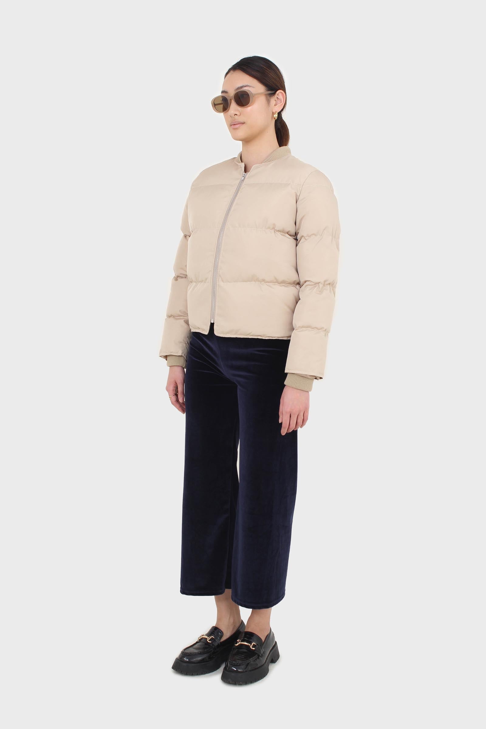 Navy velvet loose fit trousers