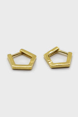 Gold small hexagon hoop earrings