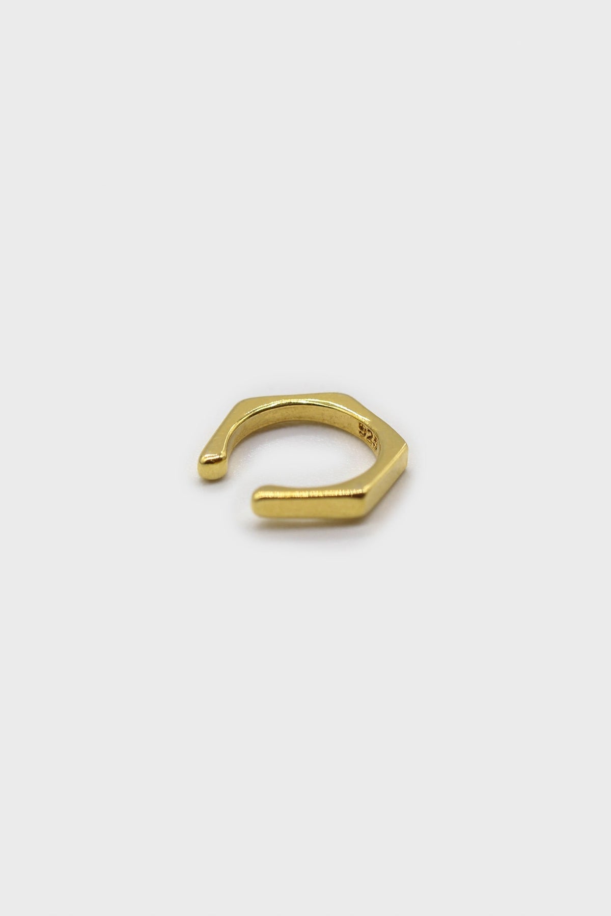 Gold hexagon ear cuff