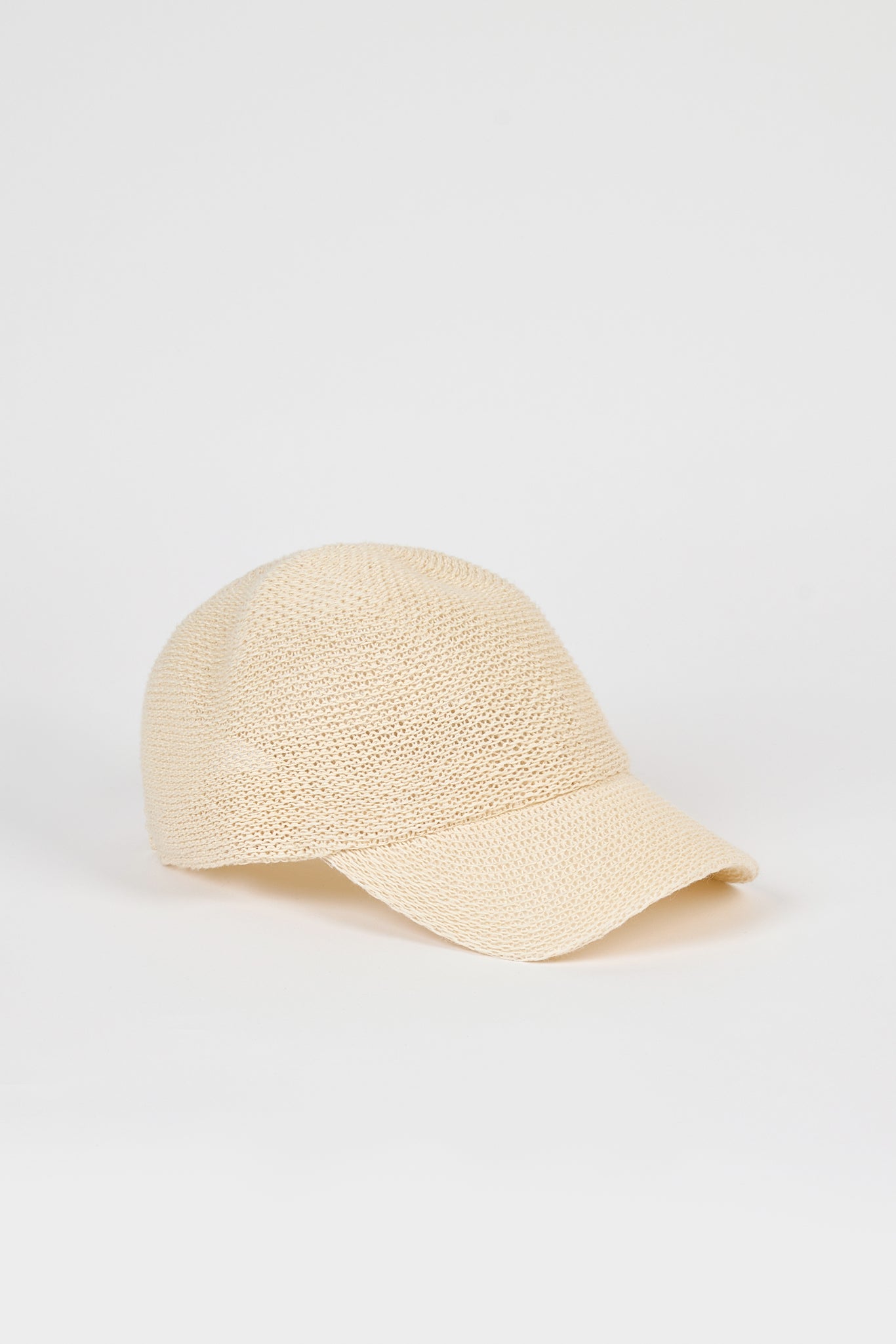 Ivory straw weave baseball hat