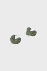 Khaki enamel single twist earrings
