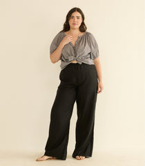 LAVON LINEN PANT -- BLACK
