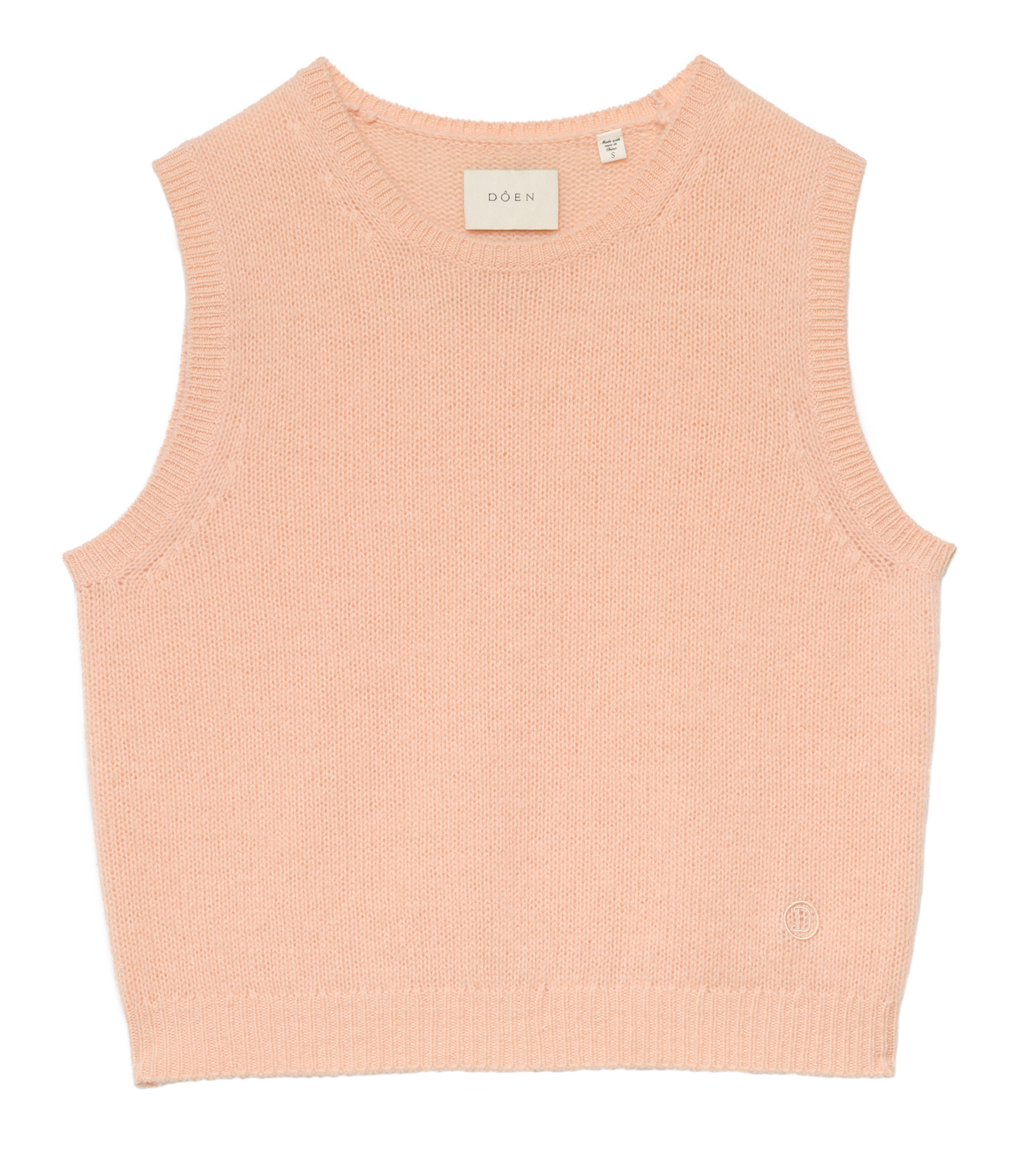LOUDEN CASHMERE TOP -- LIGHT PEACH SORBET
